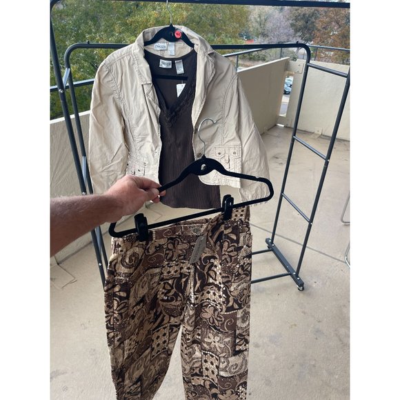 NWT Chico's 100% Cotton Khaki Ollie Gamma Jacket Size 1 - Picture 1 of 7